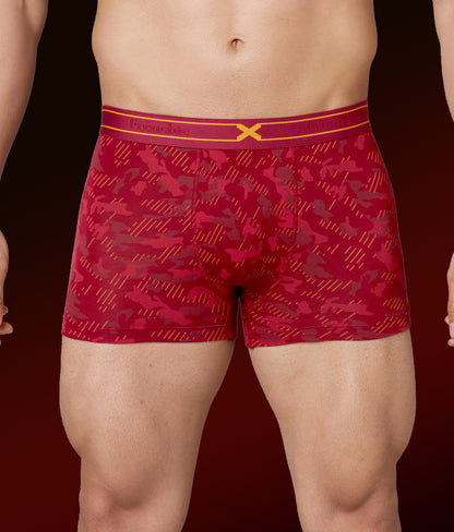 X-Rage Biking Red Camo Print Micro Modal Trunks