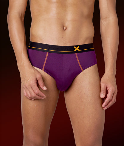 X-Drip Solid Purple Heart Micro Modal Briefs