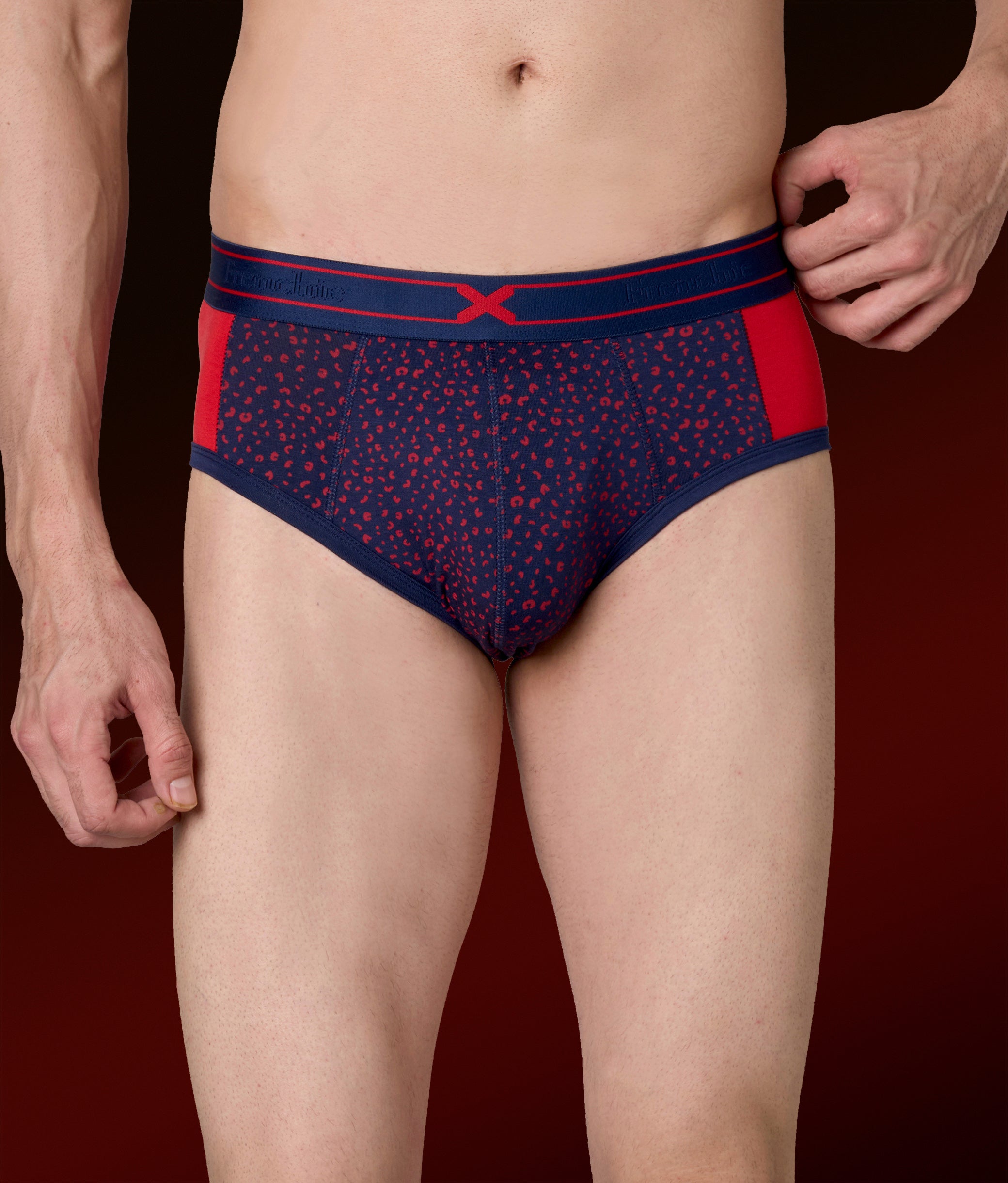 X-LIT Adrenaline Red Leopard Print Micro Modal Briefs