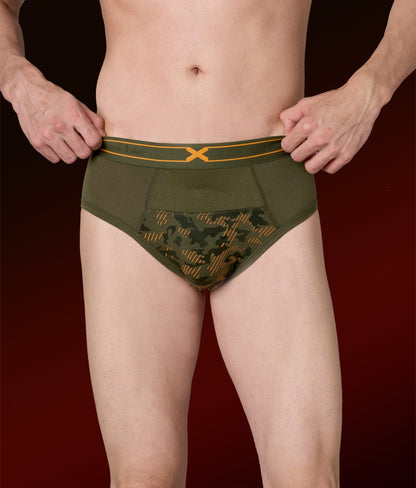 X-Sin Beetle Olive Air Soft Micro Modal Briefs