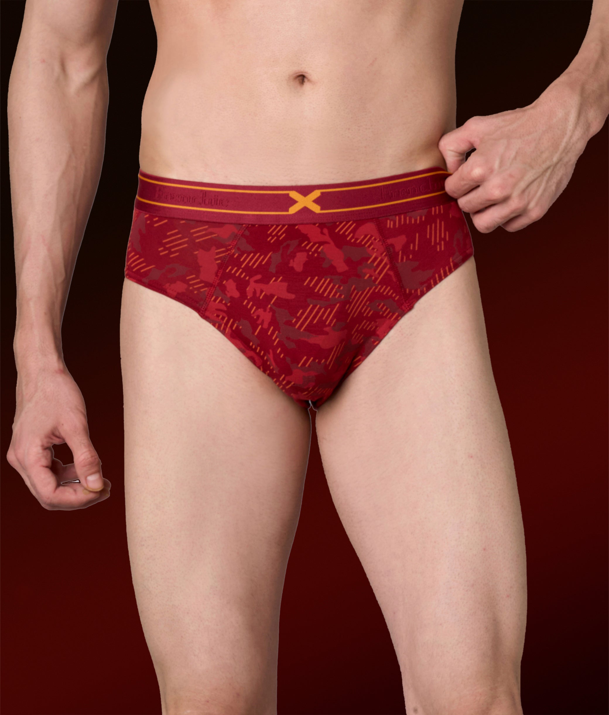 X-Rage Biking Red Camo Print Micro Modal Briefs