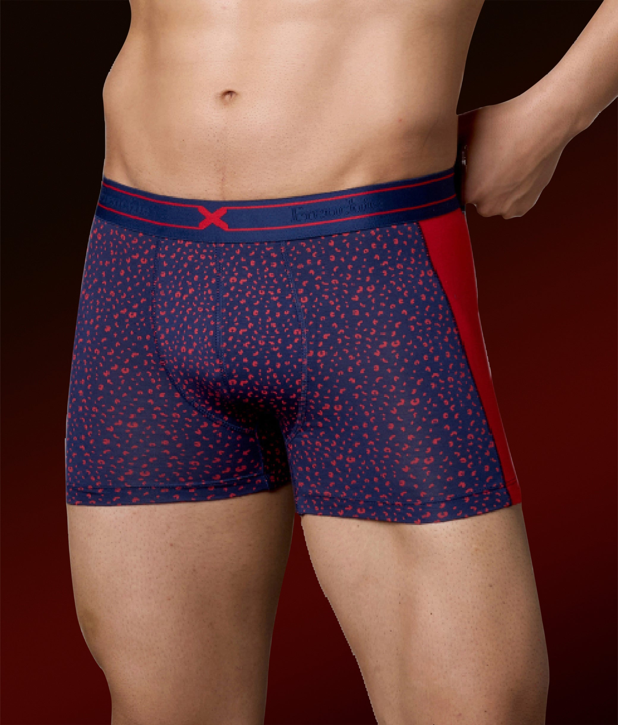 X-LIT | Go Wild Leopard Print Micro Modal Trunks - Adrenaline Red