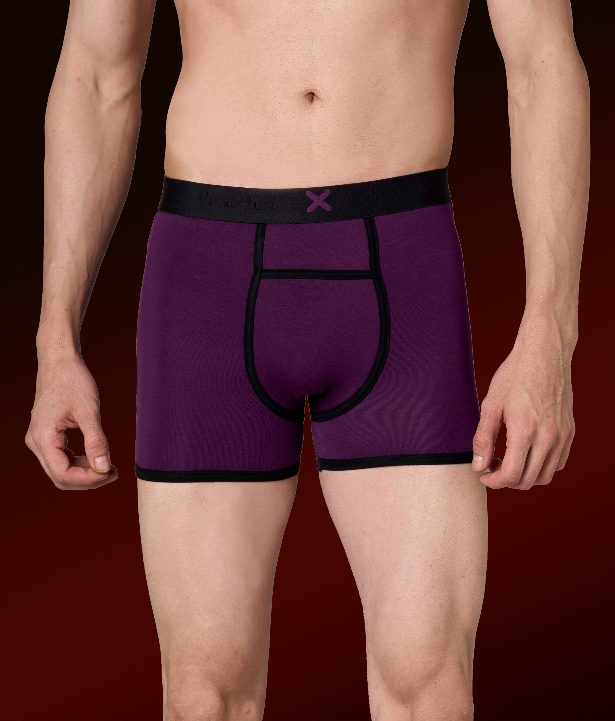 X-Hype Solid Purple Heart Micro Modal Trunks