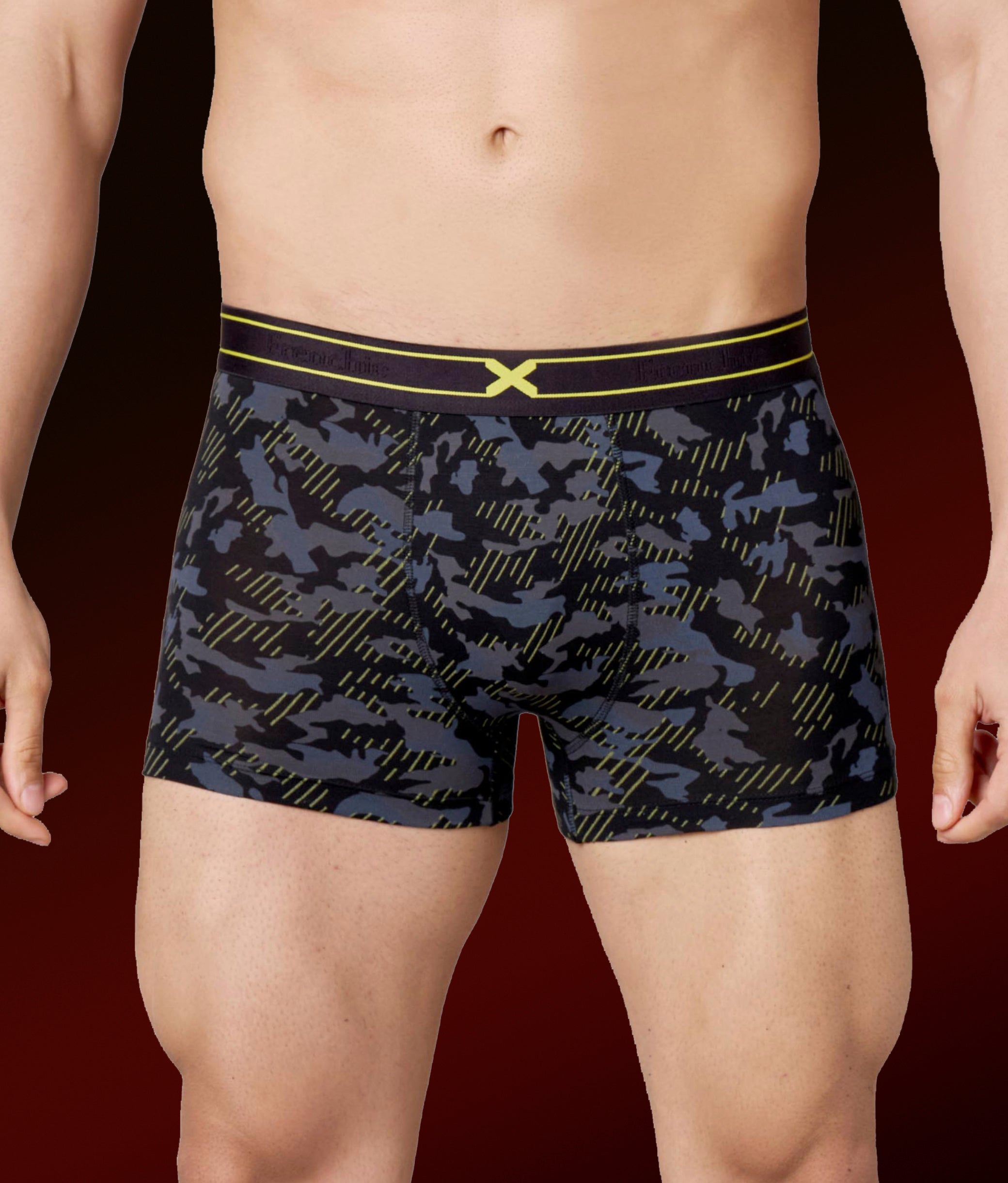 X-Rage Black Camo Print Micro Modal Trunks