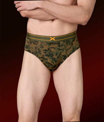 X-Rage Beetle Olive Camo Print Micro Modal Briefs