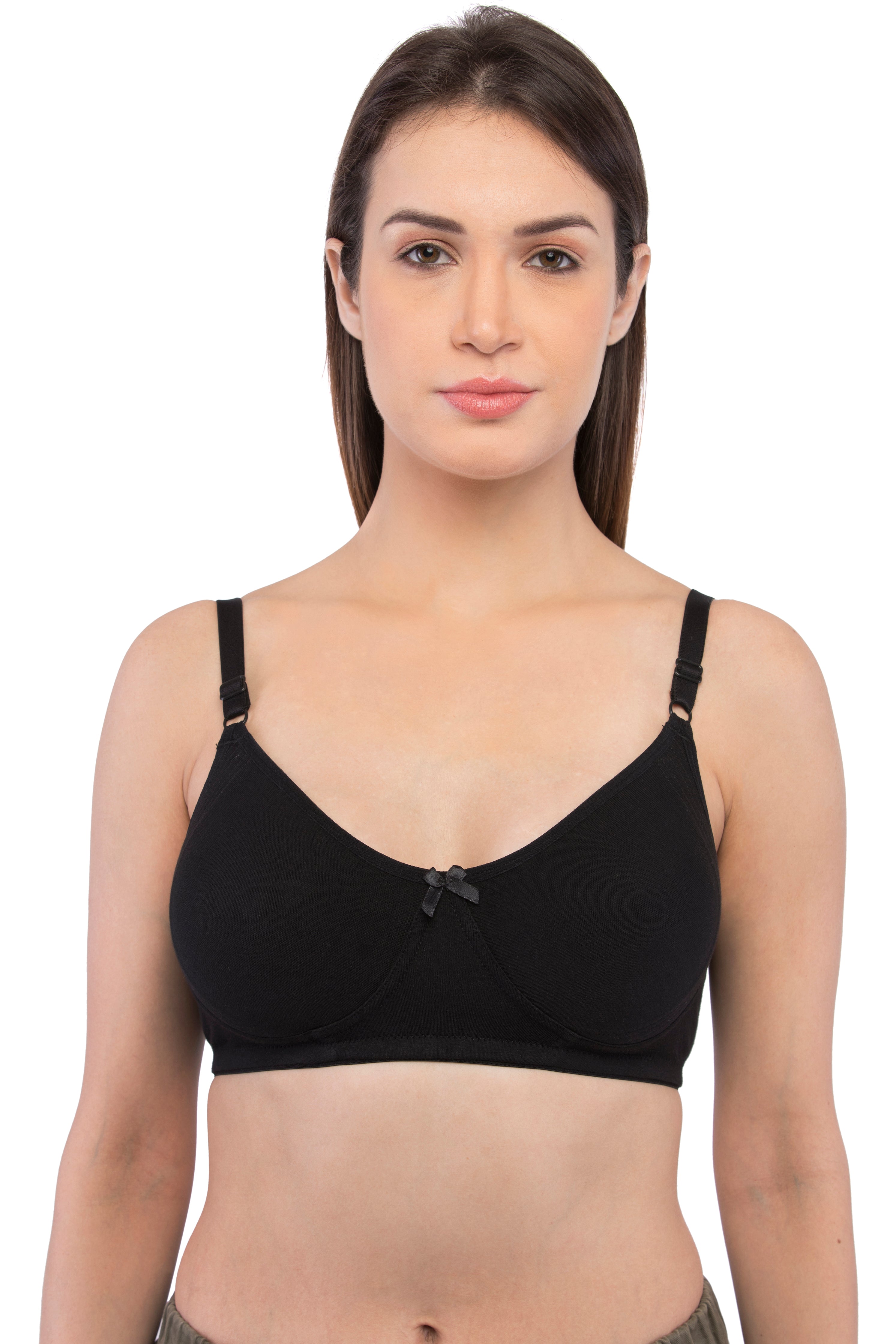 Women's Cotton Non-Padded Non-Wired Full-Coverage Essential Bra - Allure