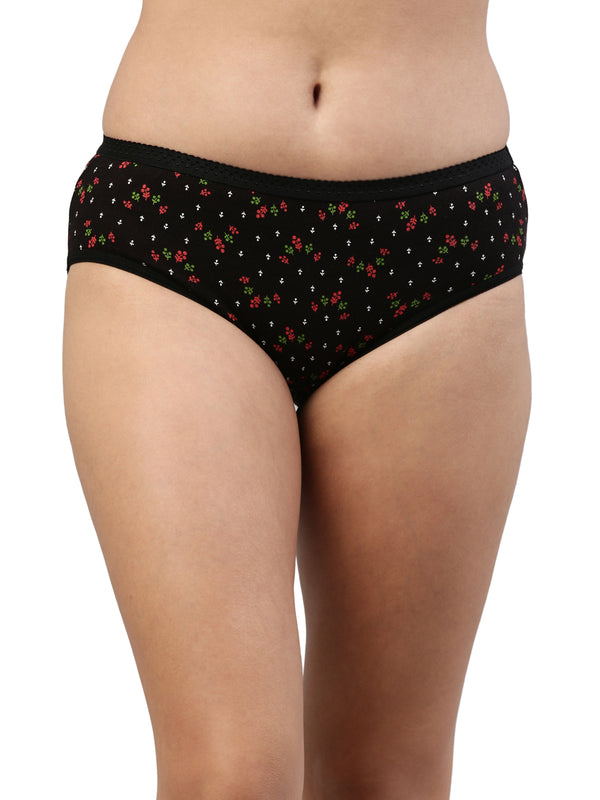 Passion OE Soft Cotton Printed Panty for Women - Assorted Colours AS02