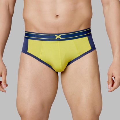 X-Groove Lime Punch Micro Modal Cotton Briefs for Men