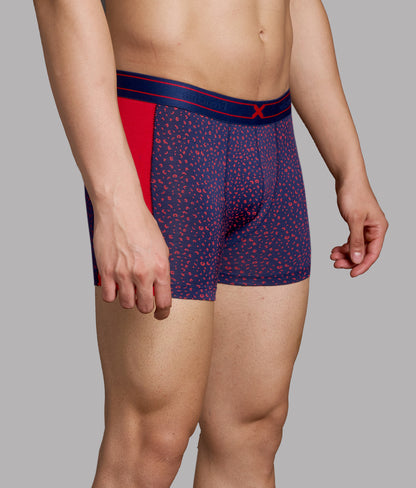 X-LIT | Go Wild Leopard Print Micro Modal Trunks - Adrenaline Red