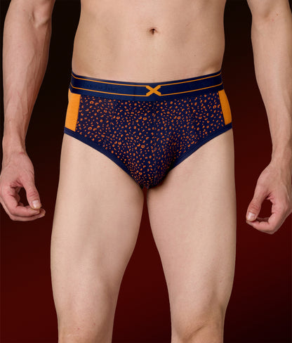 X-LIT Turmeric Orange Leopard Print Micro Modal Briefs