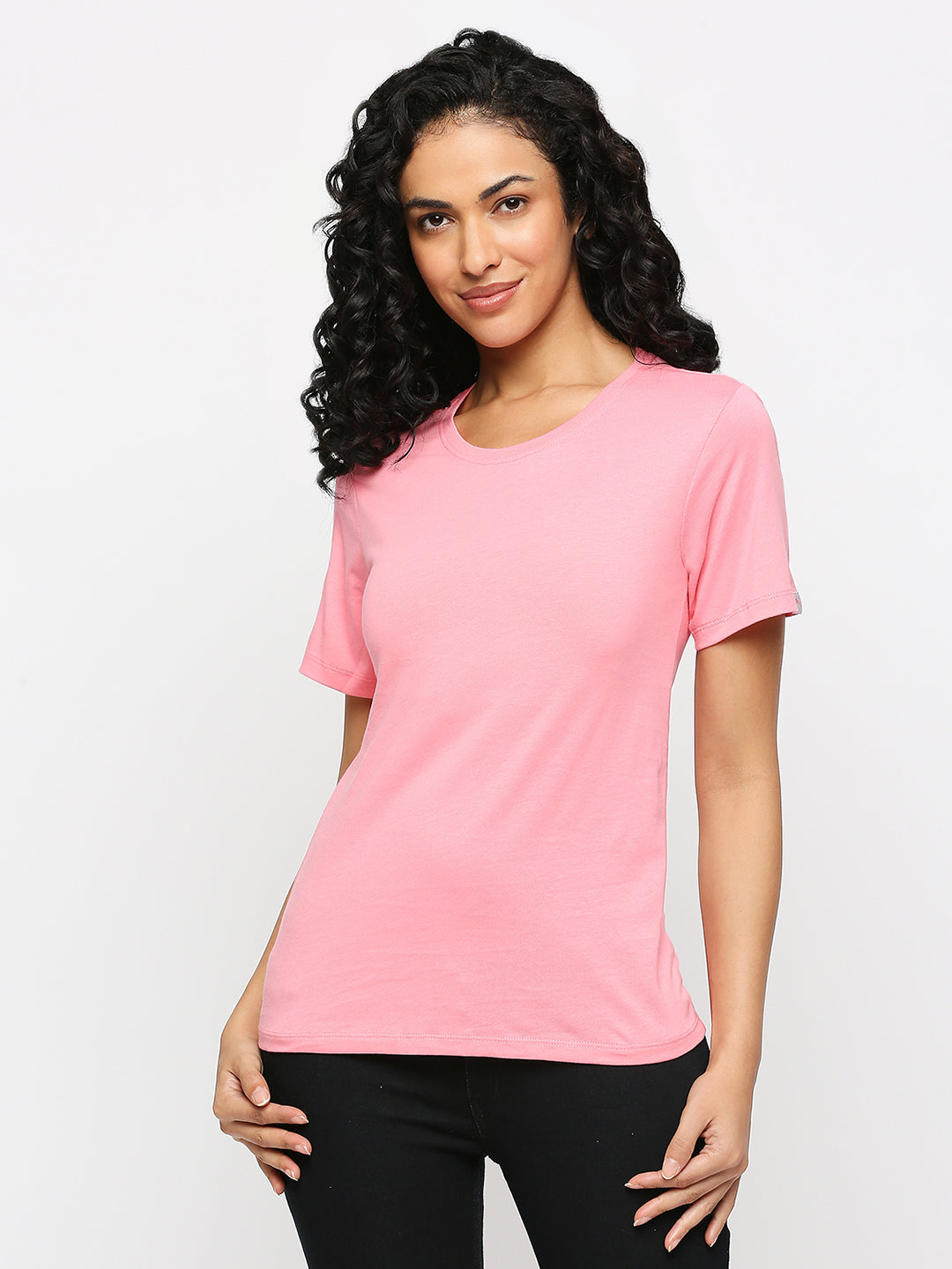 Cotton Rich Essential Pink T-Shirt for Women