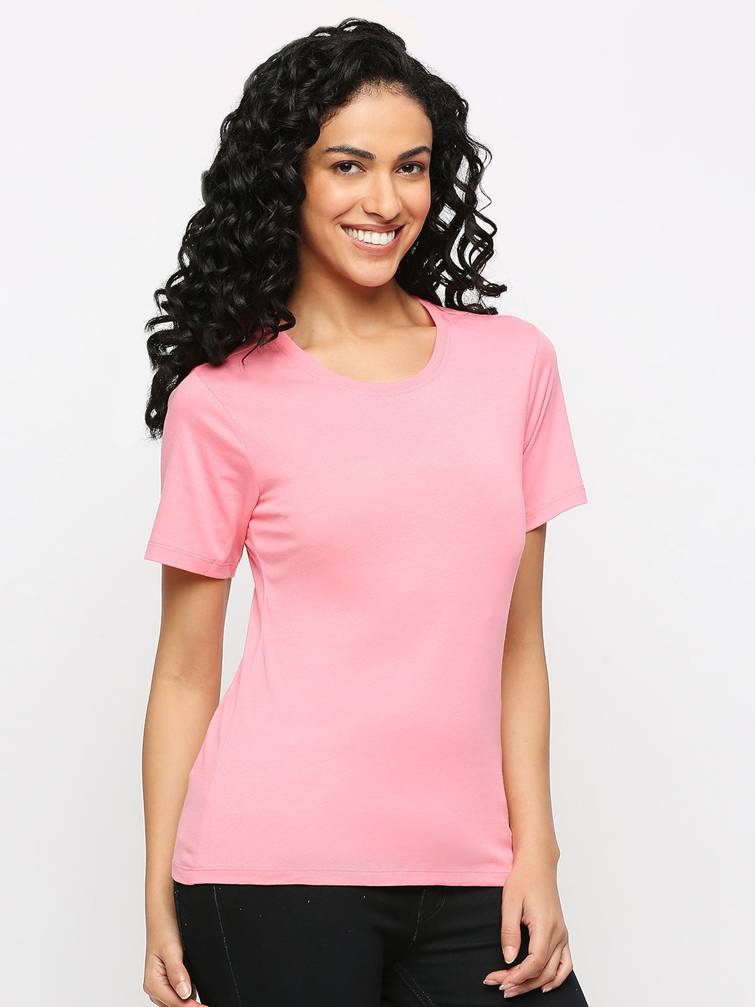 Cotton Rich Essential Pink T-Shirt for Women