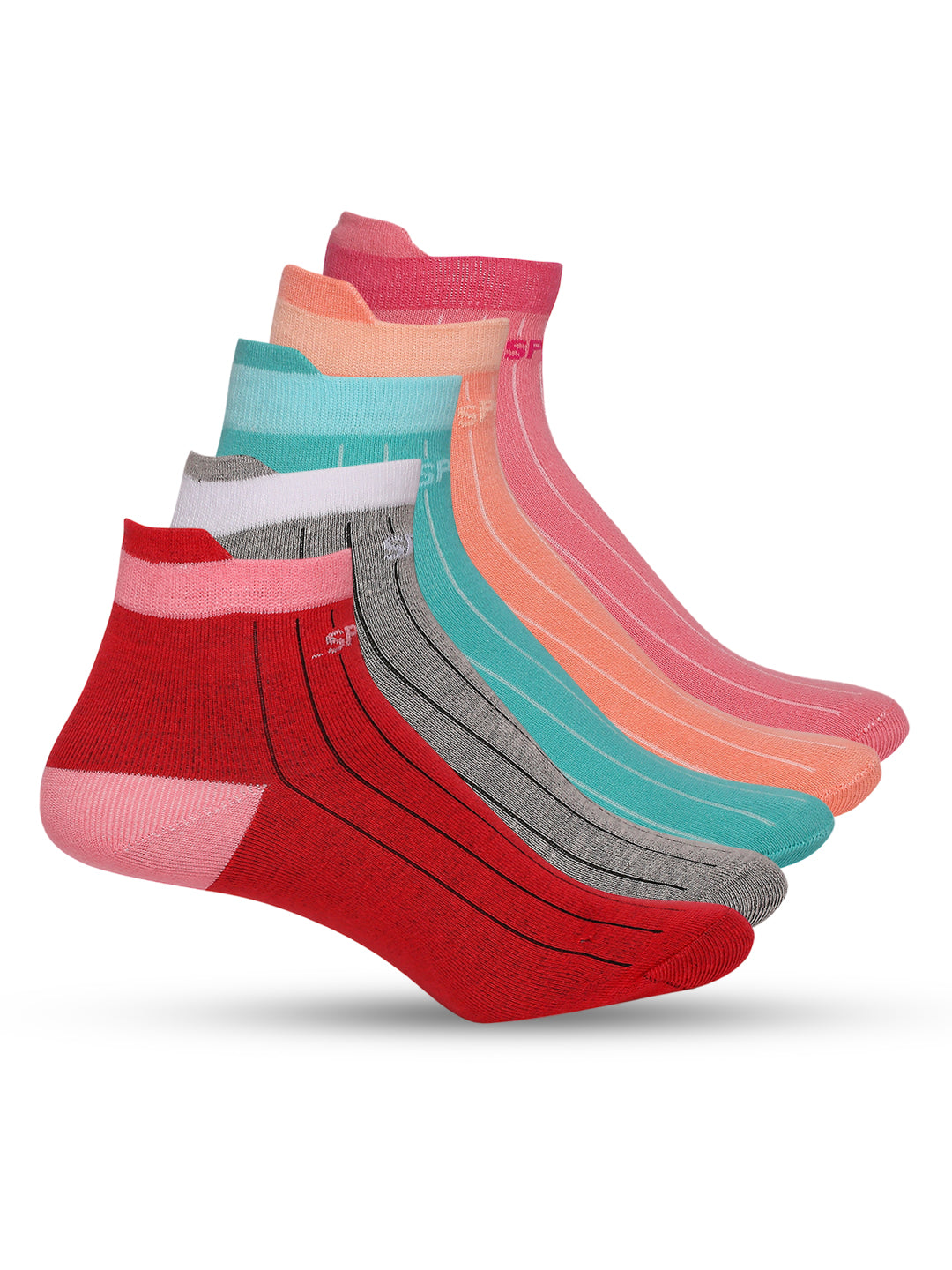 Pack of 5 Sports Solid 002 Low Cut Assorted Cotton Socks