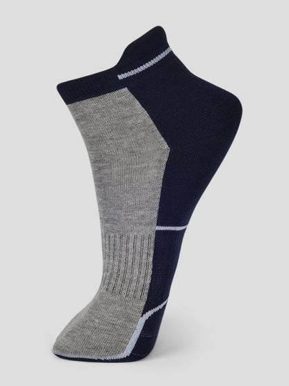 PACK OF 4 COLOR BLOCKING DESIGN-08 LOW ANKLE CUT ASSORTED COTTON SOCKS