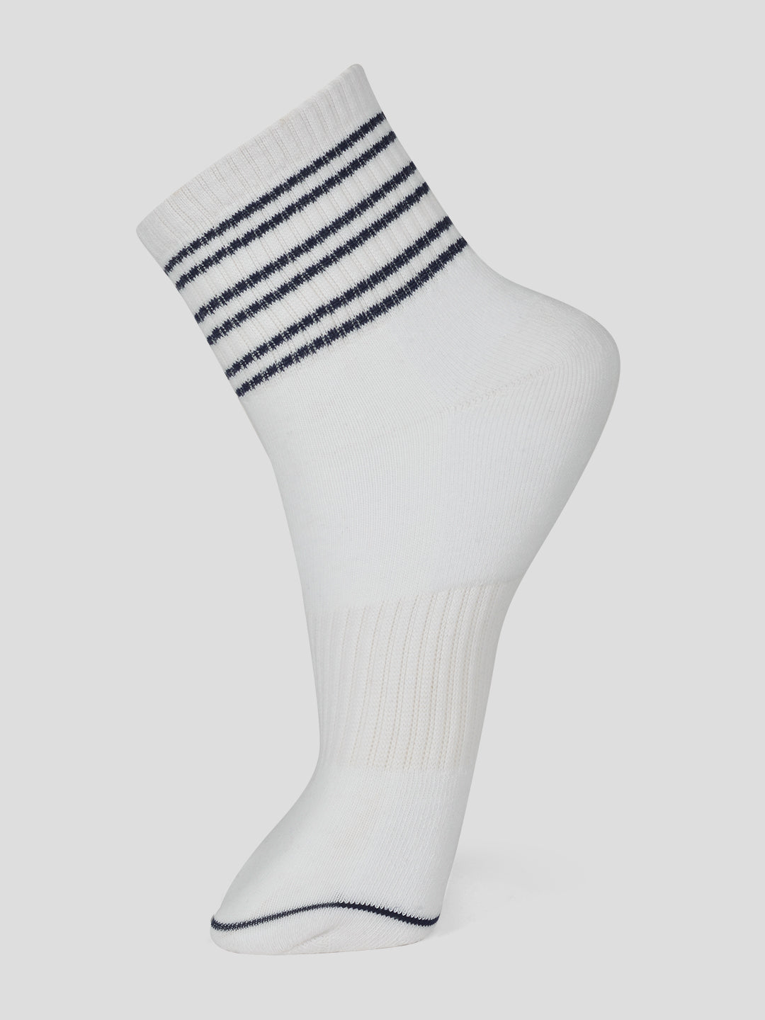 PACK OF 4 STRIPE DESIGN-11 ANKLE CUT ASSORTED COTTON SOCKS