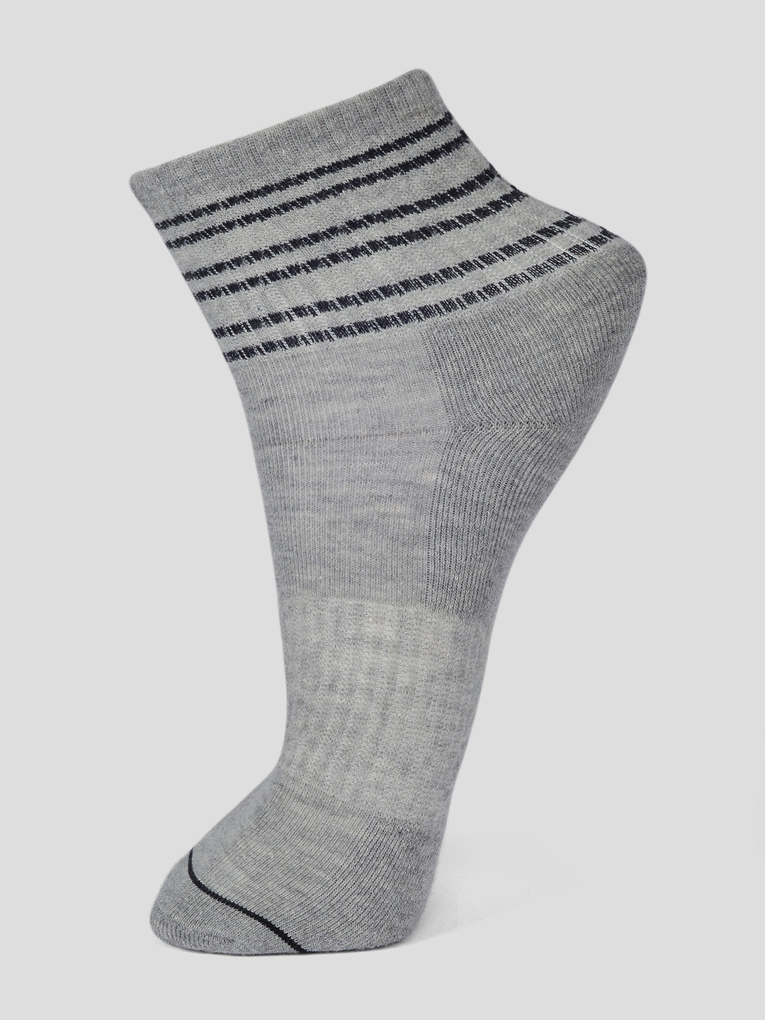 PACK OF 4 STRIPE DESIGN-11 ANKLE CUT ASSORTED COTTON SOCKS