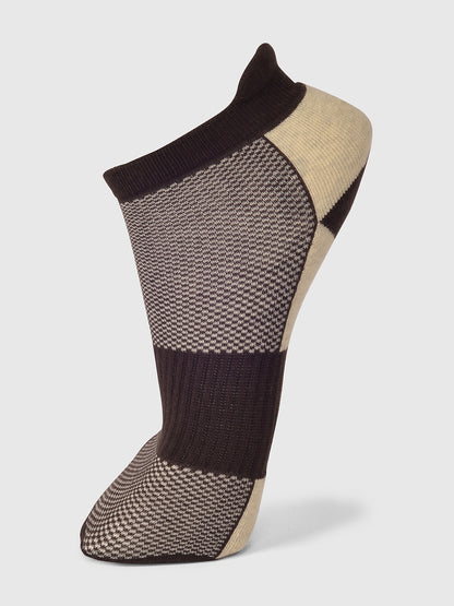 Pack of 4 COLOR BLOCKING DESIGN-02 ANKLE CUT ASSORTED COTTON SOCKS