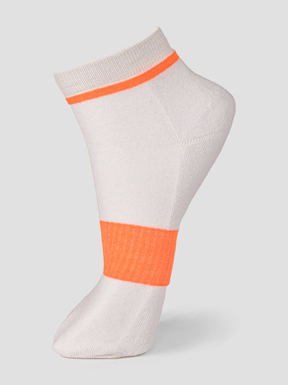 PACK OF 4 CONTRAST TIPPING DESIGN-12 ANKLE CUT ASSORTED COTTON SOCKS