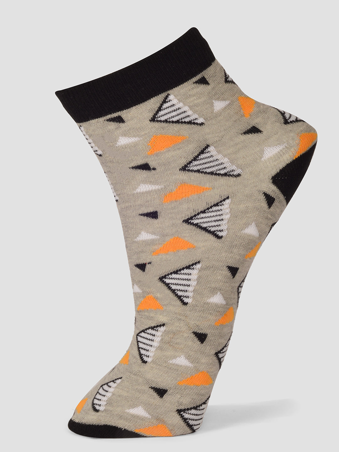 PACK OF 5 GEOMETRIC ALL OVER DESIGN ANKLE LENGTH CUT ASSORTED COTTON SOCKS 02