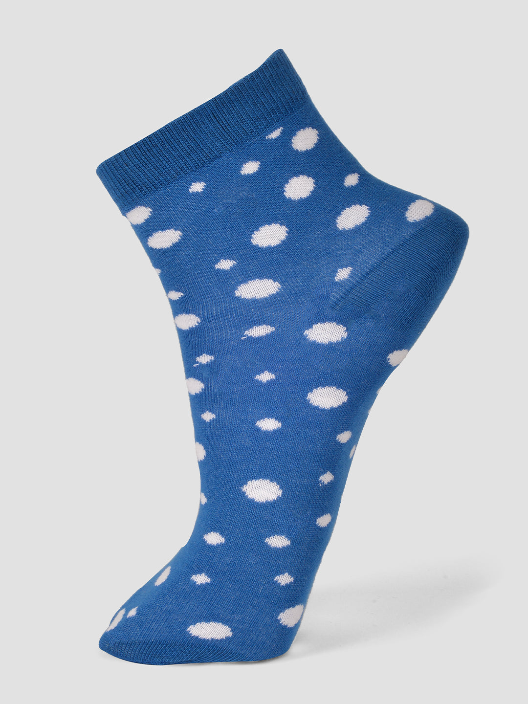 PACK OF 5 POLKA ALL OVER DESIGN ANKLE LENGTH CUT ASSORTED COTTON  SOCKS 03