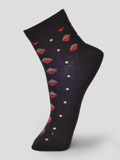 PACK OF 5 SMART FORMAL -ALL OVER- 008 ANKLE CUT ASSORTED COTTON SOCKS