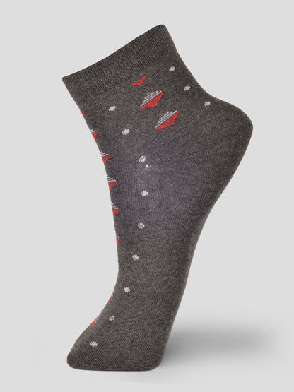 PACK OF 5 SMART FORMAL -ALL OVER- 008 ANKLE CUT ASSORTED COTTON SOCKS