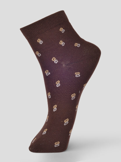 PACK OF 5 SMART FORMAL -ALL OVER - 002 ANKLE CUT ASSORTED COTTON SOCKS