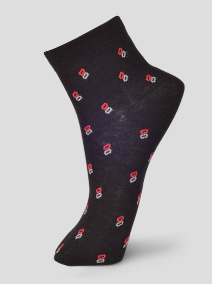 PACK OF 5 SMART FORMAL -ALL OVER - 002 ANKLE CUT ASSORTED COTTON SOCKS