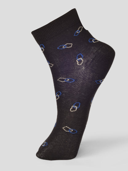 PACK OF 5 SMART FORMAL -ALL OVER- 007 ANKLE CUT ASSORTED COTTON SOCKS
