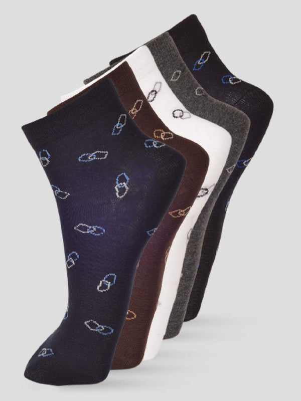 SMART FORMAL -ALL OVER- 007 ANKLE CUT ASSORTED COTTON SOCKS