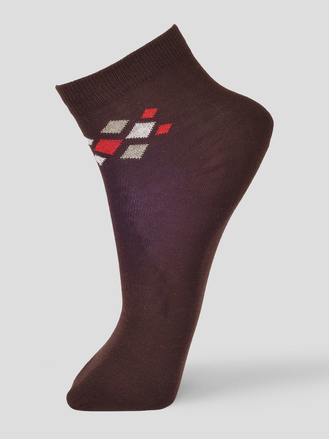 PACK OF 5 FORMAL -SMALL  MOTIF - 001 ANKLE CUT ASSORTED COTTON SOCKS