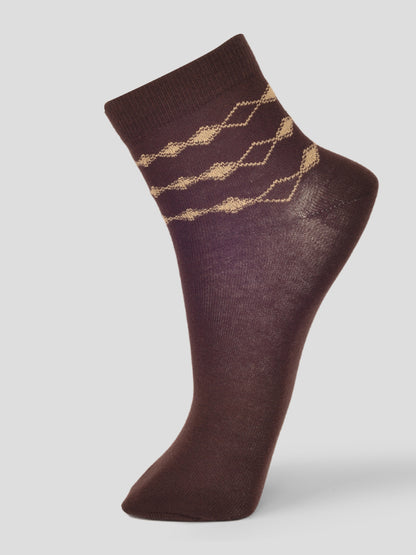 PACK OF 5 SMART FORMAL -BIG MOTIF 004 ANKLE CUT ASSORTED COTTON SOCKS