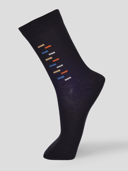 PACK OF 5 FORMAL -BIG MOTIF  - 002 FULL CUT ASSORTED COTTON SOCKS