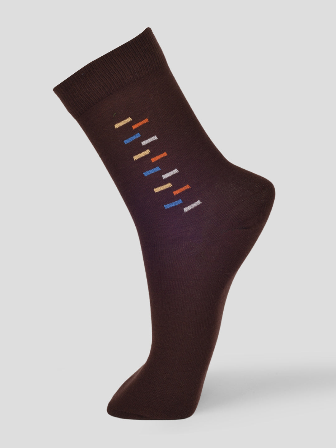 PACK OF 5 FORMAL -BIG MOTIF  - 002 FULL CUT ASSORTED COTTON SOCKS