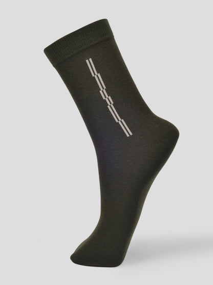 PACK OF 5 FORMAL -BIG MOTIF  - 001 FULL CUT ASSORTED COTTON SOCKS