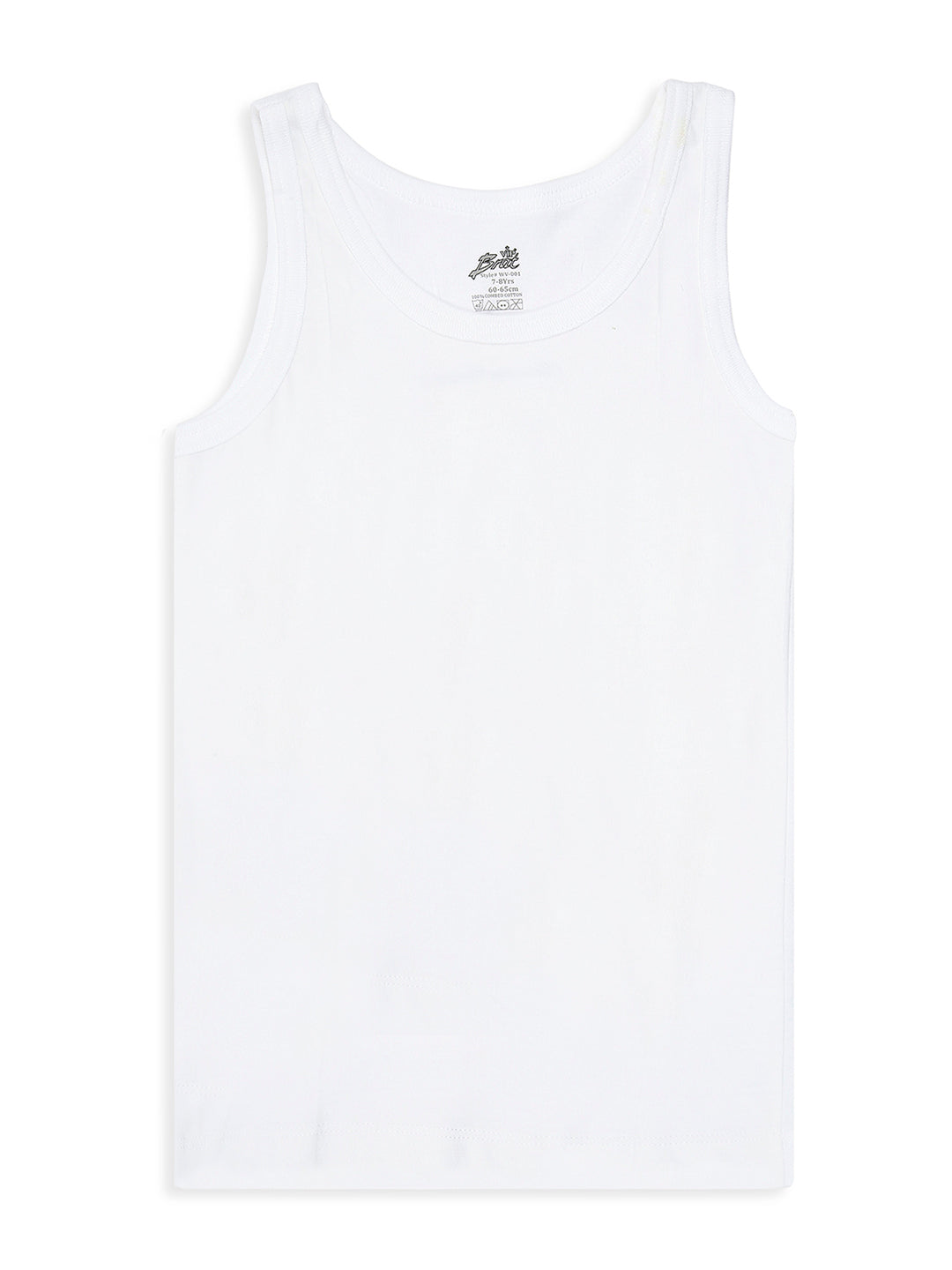 WV001 Kids Boys Solid Cotton White Vest | Free Games Included