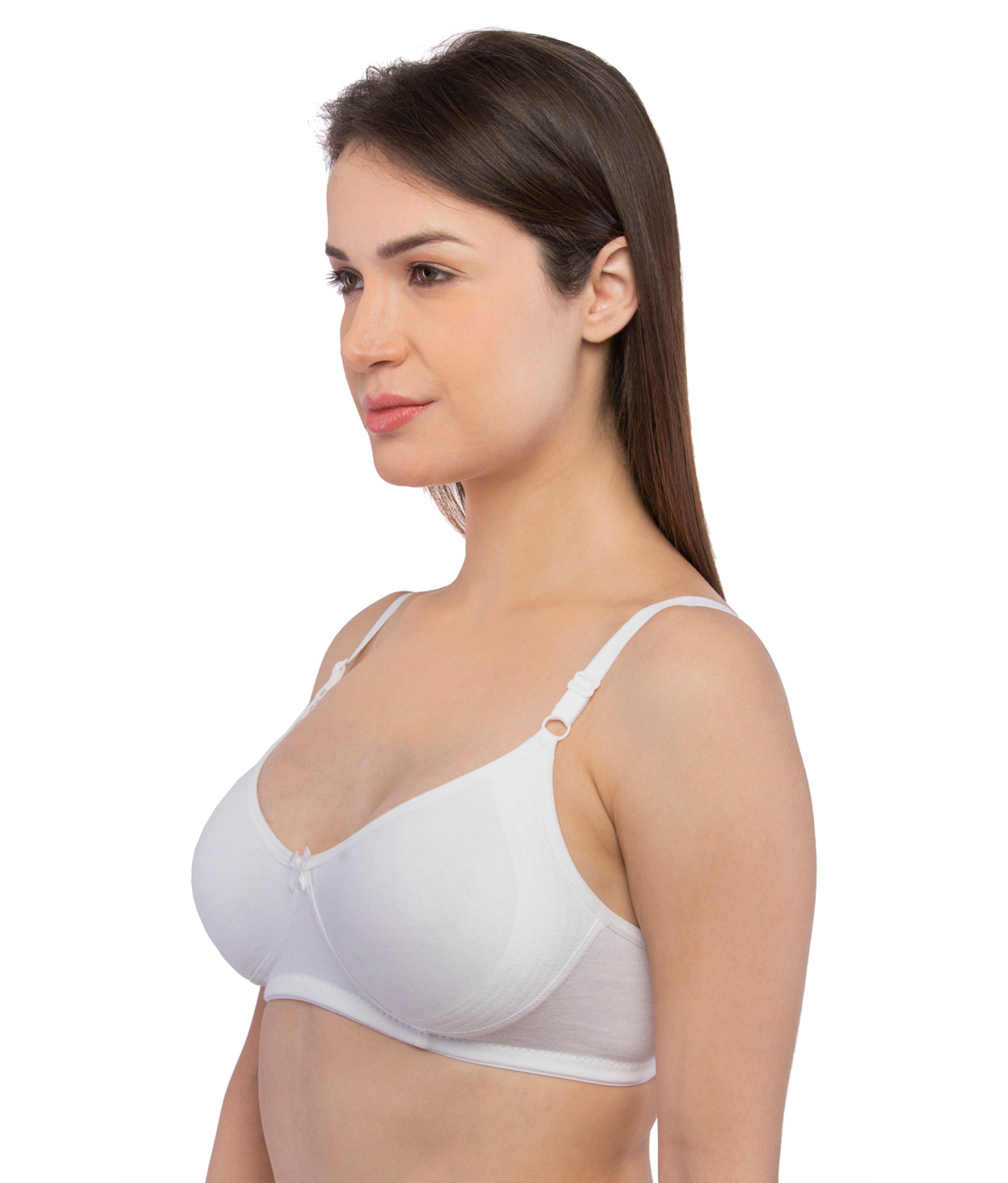 Allure Essential Non-Padded Full Coverage White Cotton Bra for Women