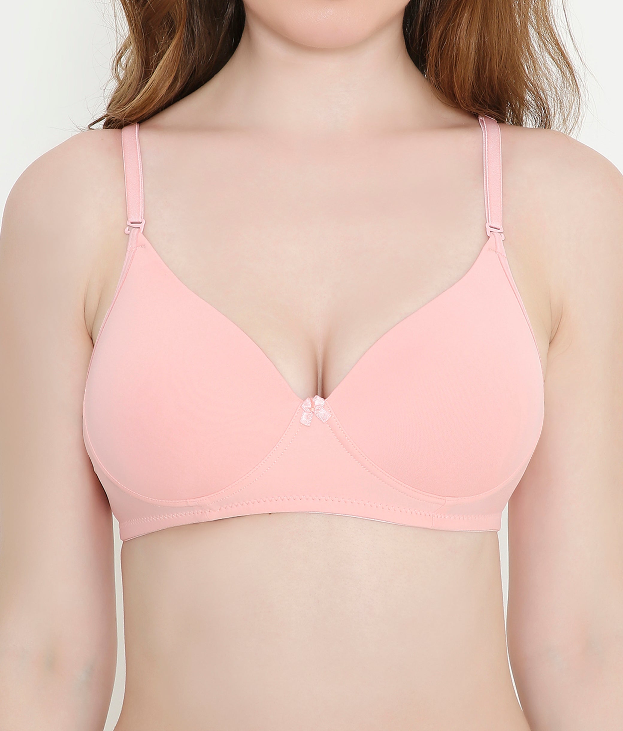 Silky Soft Second Skin T-Shirt Bra | Padded | Full Coverage bra for Women - Peach