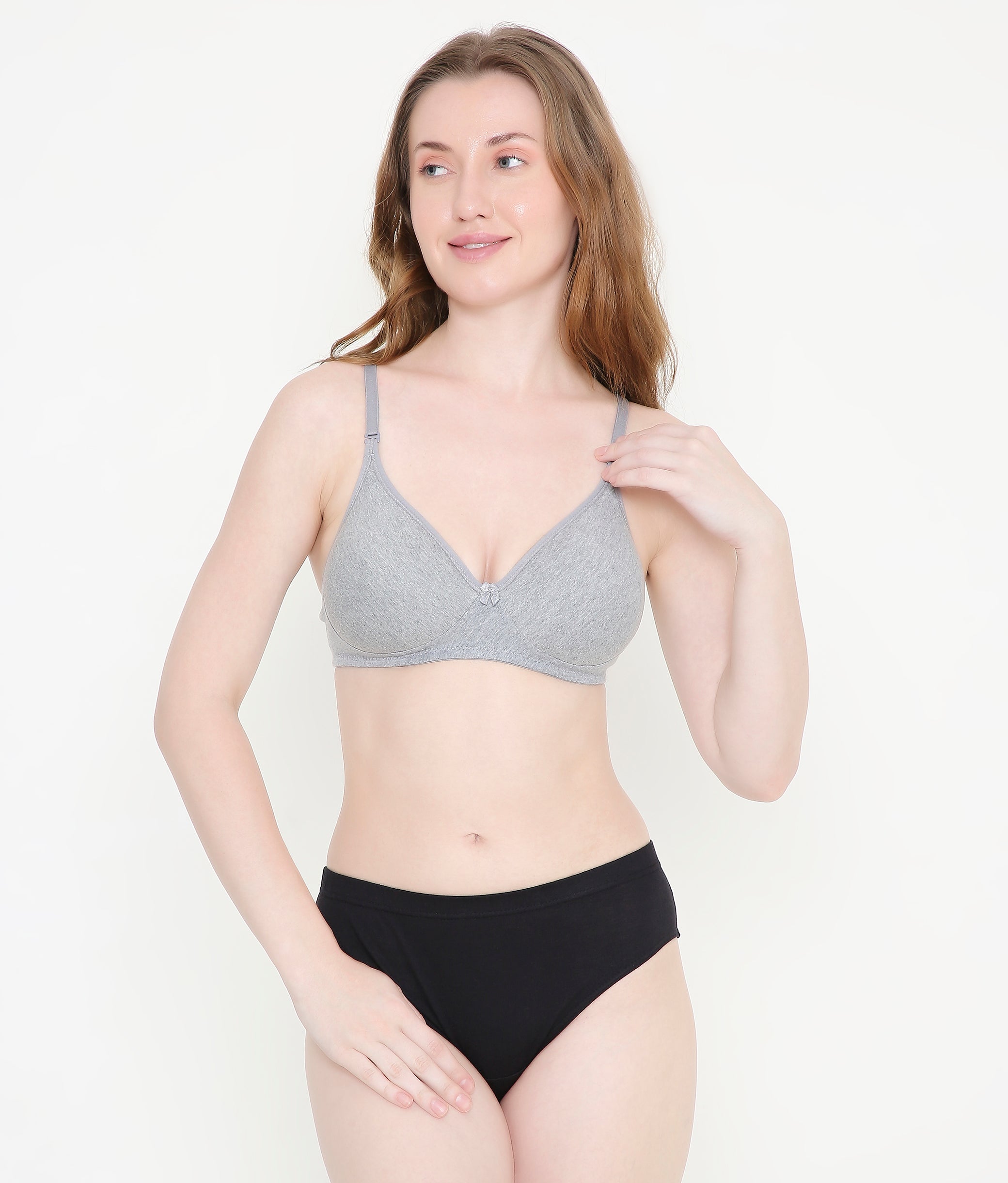 Women's Grey Melange Lightly Padded Everyday T-Shirt Bra