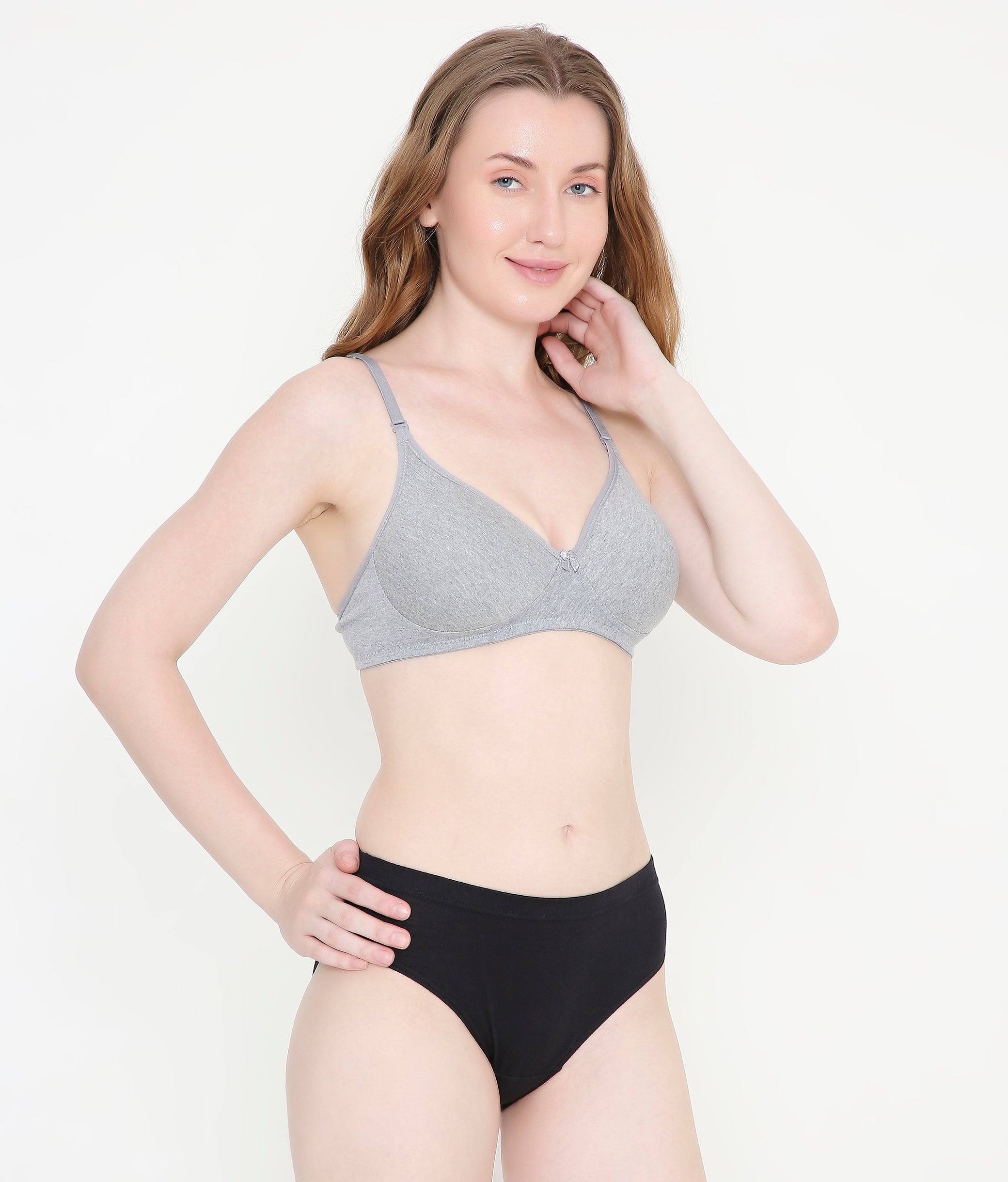 Women's Grey Melange Lightly Padded Everyday T-Shirt Bra