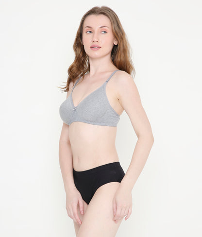 Women's Grey Melange Lightly Padded Everyday T-Shirt Bra