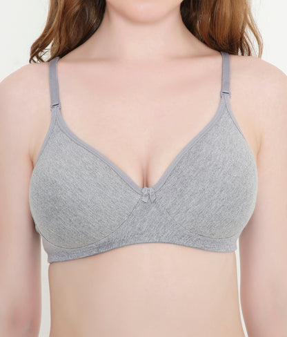 Women's Grey Melange Lightly Padded Everyday T-Shirt Bra
