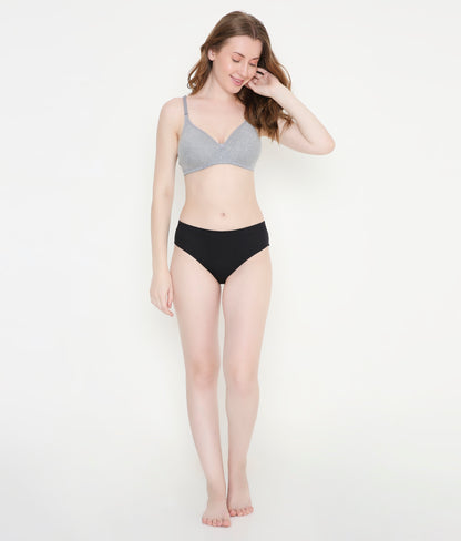 Women's Grey Melange Lightly Padded Everyday T-Shirt Bra