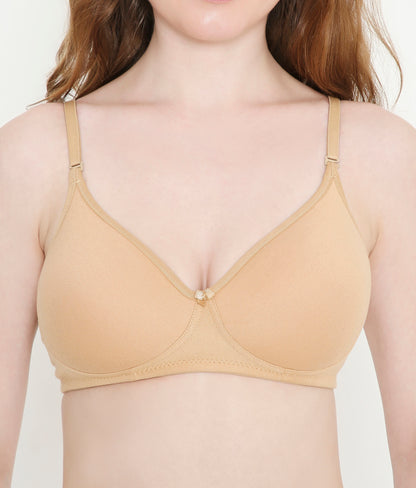 Women's Solid Skin Lightly Padded Everyday T-Shirt Bra