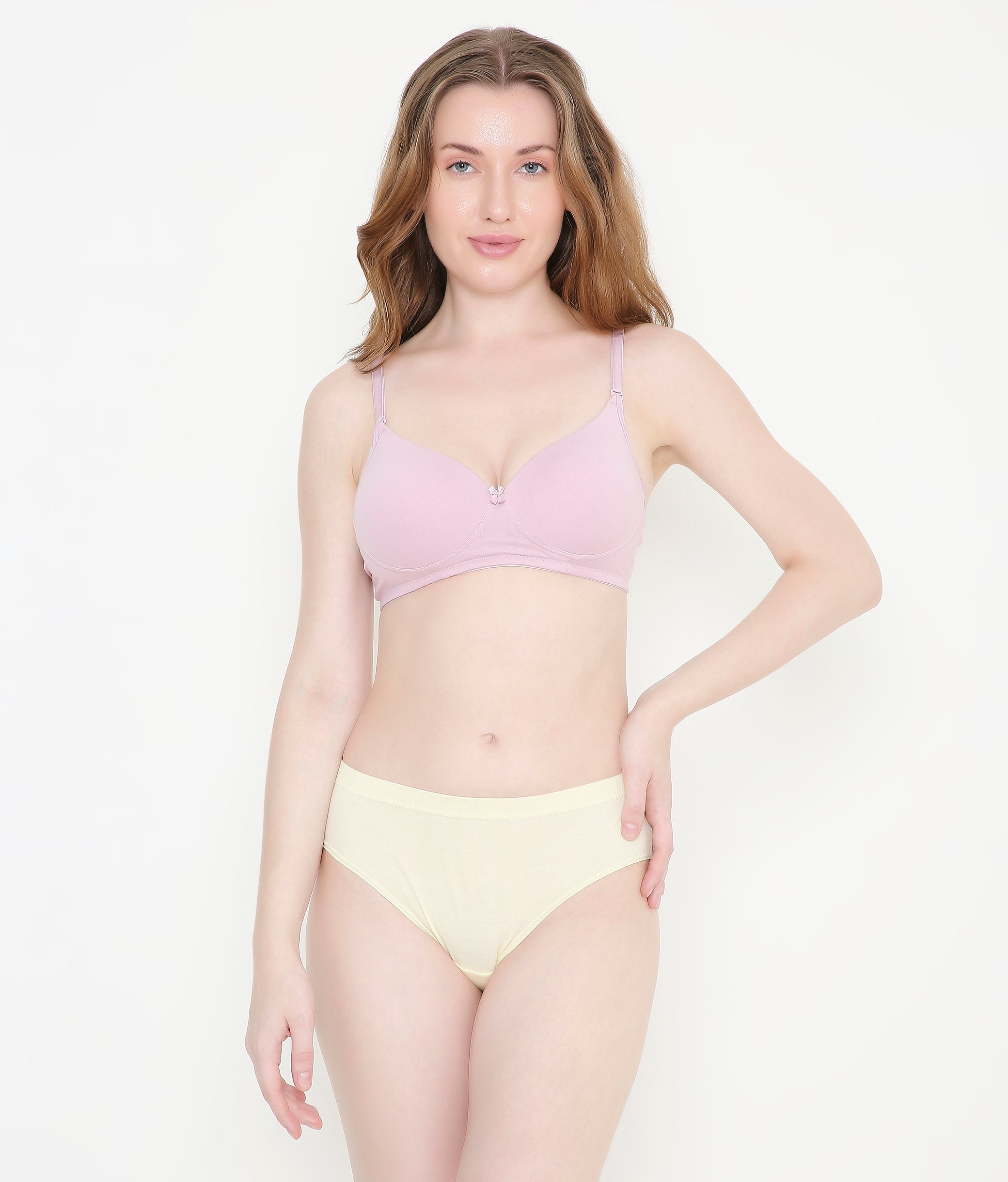 Everyday Comfort Padded Stretchable Cotton T-Shirt Bra - Lavendar