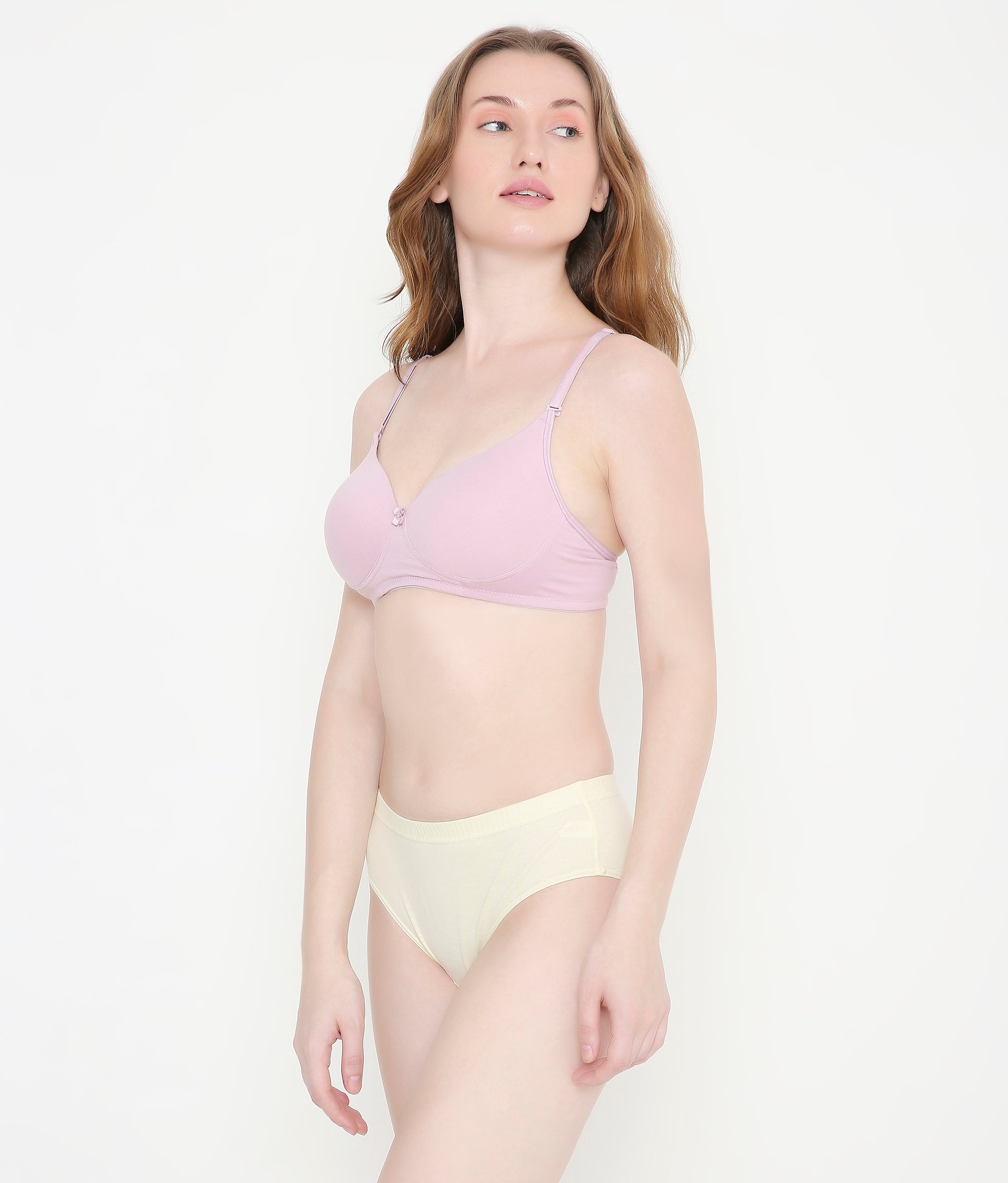 Everyday Comfort Padded Stretchable Cotton T-Shirt Bra - Lavendar