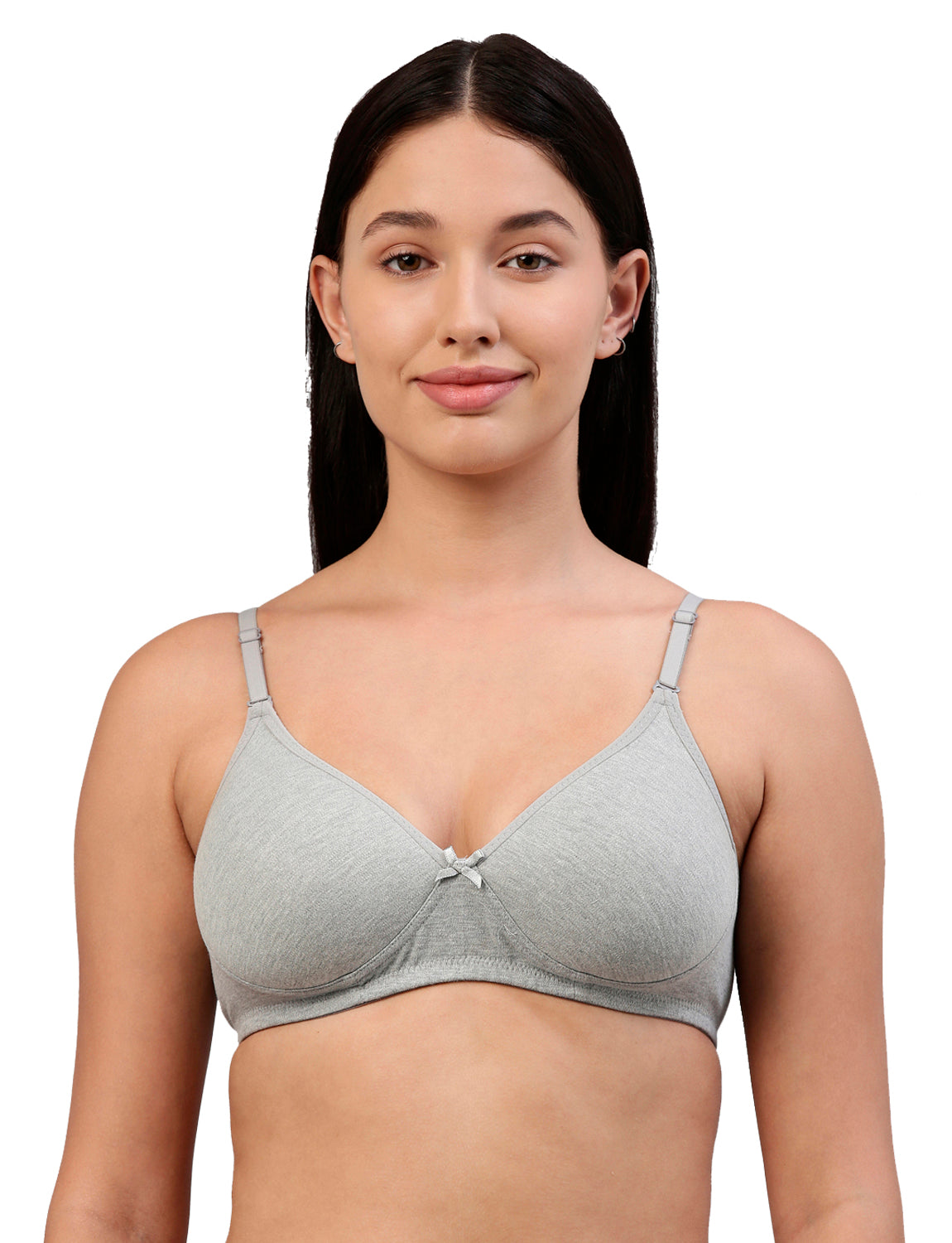 Elle Grey Melange Cotton T-Shirt Bra for Women