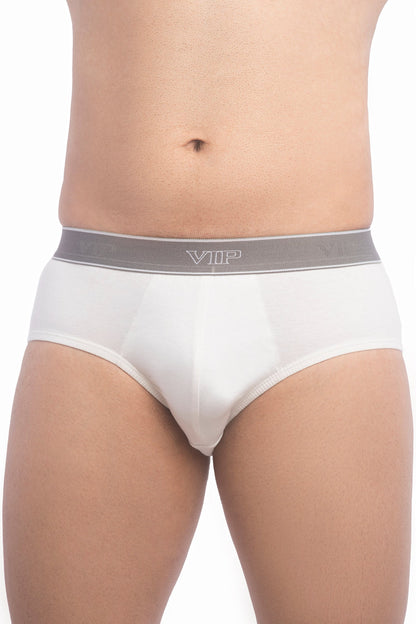 Regal 1001W Men's Pure Cotton White Briefs with Soft Elasticized Waistband