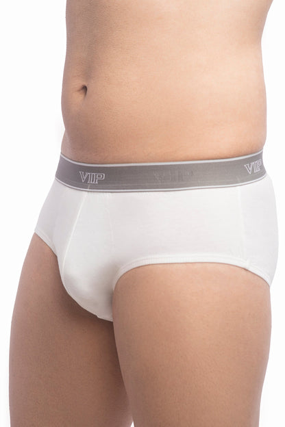 Regal 1001W Men's Pure Cotton White Briefs with Soft Elasticized Waistband