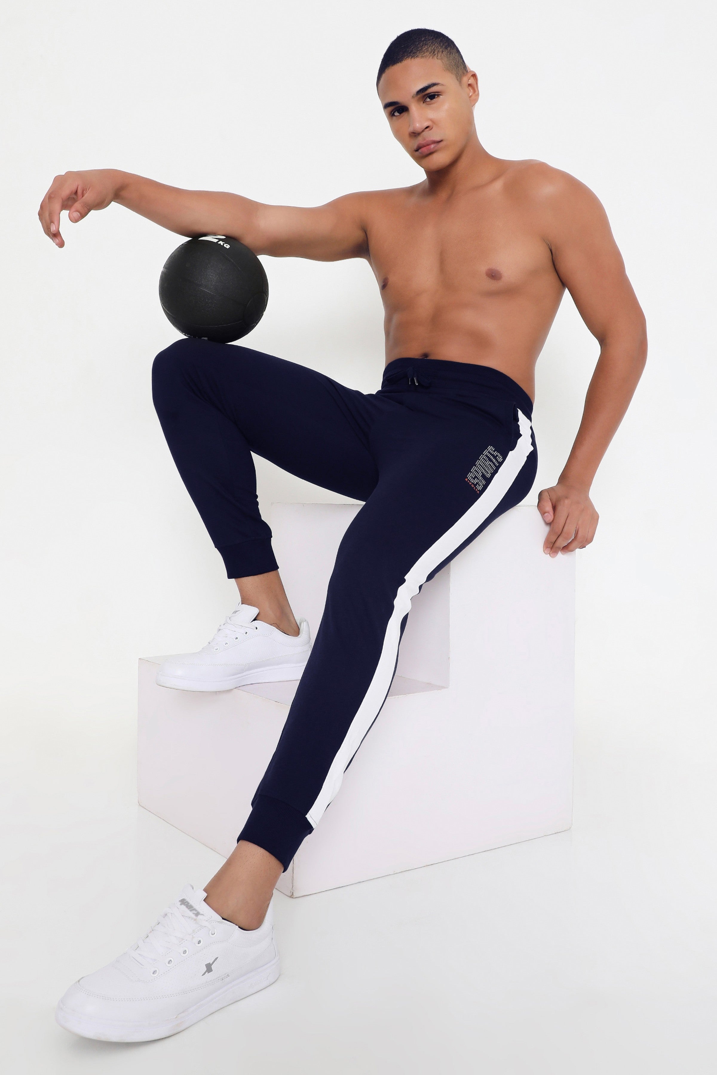 Men 001 Performance Cotton Joggers - Navy Blue